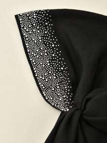 1件/2件装女士纯色水钻穆斯林头巾，纯色时尚透气头巾，休闲优雅头巾，适合日常佩戴和搭配连衣裙