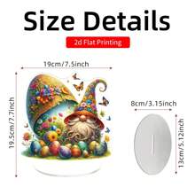 Easter Desk Decorations Cute Gnome Easter Egg Table Sign Flat Acrylic Ornaments For Home Office Party - Colorful - View 9