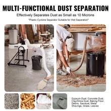 Cyclone Dust Separator, 4" Retrofit Cyclone Separator For Dust Collectors, ABS Dust Deputy With 2" Hole O.D. Connector & Hose For Wet/Dry Shop Vacuums, Fits 5-10 Gallon Tank Or 13.21 Gallon Tank - Conical, Fully Transparent, Tank Exclude - 查看 5