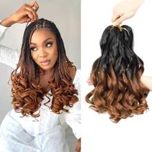 Ginger French Curl Braiding Hair 12 Inch 1 Pack Curly Braiding Hair Curly End Braids Crochet Hair Extensions 50g/Pack Pre Stretched Braiding Hair Bouncy Loose Wavy Synthetic Hair For Halloween - Multicolor - View 14