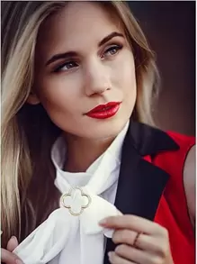 6 件装围巾夹 - T 恤领带夹，时尚金属圆形衬衫领夹，适用于女士宽松毛衣围巾夹，无宝石（金色）