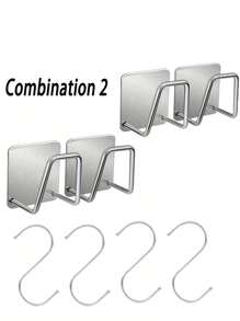 2-4piezas-12piezas, Canastas De Esponja Autoadhesivas Para Fregadero Con Soporte Para Secado De Esponjas De Fregadero, Accesorios De Fregadero De Cocina De Acero Inoxidable Con Envío Directo.