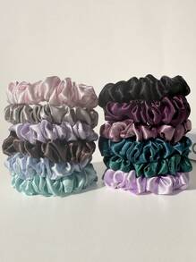 24 stuks/12 stuks make-up oogschaduw palet decoratie, effen kleur grote en kleine cirkel haarelastiekjes accessoires, geschikt voor vrouwen van 14+ jaar oud