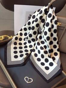 1pc Fashionable Minimalist Color Block Patchwork Printed Faux Silk Multipurpose Scarf For Women, Suitable For Daily, Home, Casual, Outdoor, Commute, Keeping Warm, Party, Holiday Gift, Elegant Fashion Accessory