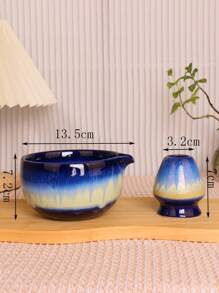 2 件套青瓷滴釉抹茶茶碗、茶筅、茶道用具、家用泡茶工具、带壶嘴的陶瓷抹茶碗 - 抹茶碗 - 查看 6