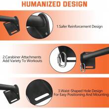 Local ShippingPull Up Bar Wall Mounted-Heavy Duty Joist Mounted Pull Up Bar-Premium Strength Training Pull-Up Bars-Fast And Easy Installation For Home And Garage Use,Supports Up To 600 Lbs - 預設 - 查看 5