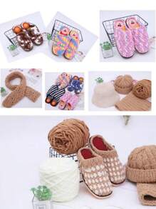 100g/Ball Blended Colorful Dye Ice Strip Line Yarn For Hand-Knit DIY Soft Thickness Wool Thread Blanket Scarf Doll Slippers Crochet Yarn