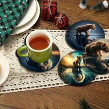 4 đồ trang trí bằng gỗ sơn hình động vật đáng yêu thích hợp cho gia đình, nhà bếp, bàn làm việc văn phòng, phụ kiện bàn làm việc cho người lớn - Nhiều màu - Xem 5