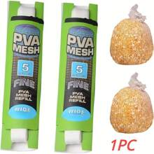 1pc 25mm/37mm Mesh Refill Bait Bags, Water Soluble Bait Wrap Bags, Carp Fishing Accessories (196.85inch)