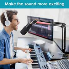 YOUSHARES Razer Seiren X Mic Stand With Foam Mic Cover - Mic Boom Arm Stand With Windscreen Pop Filter Compatible With Razer Seiren X Microphone - 1 - View 8