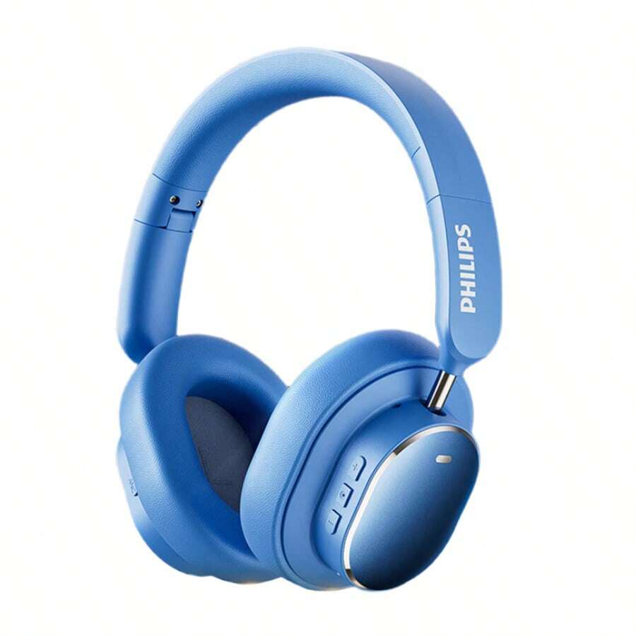 PHILIPS 頭戴式藍牙耳機TAH5519 混合主動降噪 小巧輕便 運動降噪 大容量電池 藍牙5.4 40mm大動圈 藍色