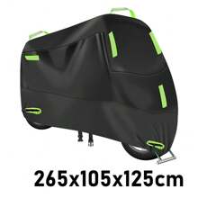 1pc 210D Waterproof Oxford Motorcycle Cover, All-Weather Protection Against Sun, Dust, Snow And UV, With Lock Hole, 7 Reflective Strips, Suitable For Bicycle, Motorcycle, All Seasons