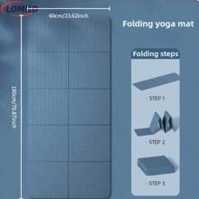 LOMILD 1pc Foldable Yoga Mat, Made Of TPE Material, Non-Slip Yoga Pad, Lightweight And Easy To Store, Ideal For Home, Gym, Outdoor Yoga, Convenient Non-Slip Mat - Gray Blue - View 5
