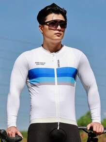 WOSAWE WOSAWE Lightweight Road Cycling Long Sleeve Jersey, Highly Elastic & Breathable Bicycle Apparel For Men, Spring/Summer
