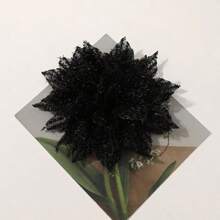 2 pièces Pinces à cheveux florales en maille noire et rouge vin pour femmes, style casual, bohème, de fête et élégant
