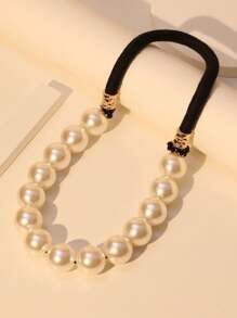 1 件复古串珠仿珍珠项链，时尚个性化项链适合女性，适合度假、海滩、派对和日常佩戴 - 彩色 - 查看 14