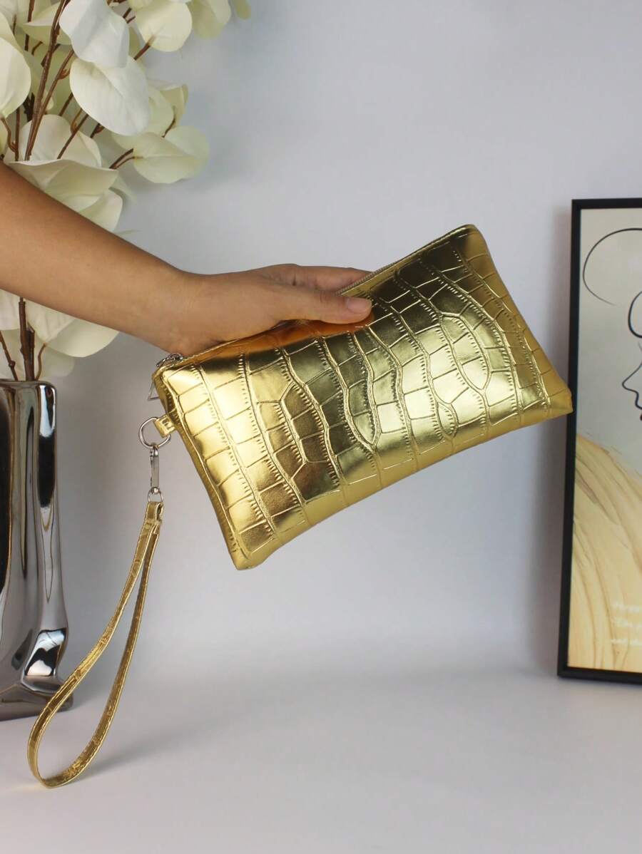 Crocodile Pattern Women's Wallet, Casual Women's Clutch Bag, Fashionable Retro Phone Bag, Handbag, Coin Wallet, Evening Bag, Prom Bag For Party