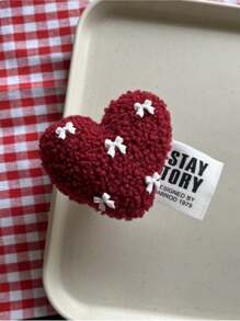 Soporte de teléfono de peluche con forma de corazón y lazo, base adhesiva para teléfono, decoración de teléfono, compatible con todos los teléfonos