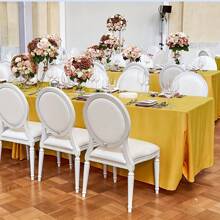 1 pezzo Tovaglia rettangolare in raso, tovaglia in tessuto liscio adatta per matrimoni, feste, decorazione tavolo compleanno, dimensioni approssimative 145 X 265cm, multicolore