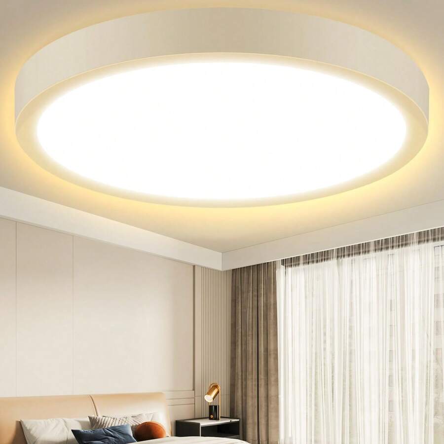 Aigostar LED-Deckenlampe, 24 W, Ø 289 mm, LED-Deckenleuchte, 2700 lm, kaltweißes Licht 6500 K, für Wohnzimmer, Schlafzimmer, Küche, Flur, Balkon - Gelb - Übersicht 1