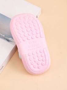 1 Par de Sandálias Slip-On Infantis Florais Vazadas de Resina, Sandálias de Estilo de Princesa Universitária, Planas, à Prova d'Água, Antiderrapantes, de Material EVA, Verão