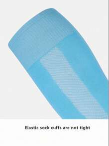 1 Pair Kids/Youths' Professional Anti-Slip Knee-High Football Socks, Moisture-Wicking Thick Terry Towel Bottom, Solid Color, Suitable For 8-12 Years Old Children Outdoor Activities - Multicolor - View 6