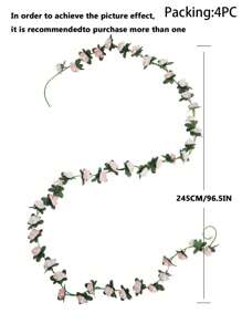Dây hoa lụa nhân tạo dài 245cm dùng trang trí Giáng sinh, thích hợp cho trang trí nội thất nhà cửa mùa xuân/hè, trang trí giữa bàn, trang trí phòng ngủ, bọc lan can, rèm cửa, trang trí phòng ăn, trang trí đám cưới, trang trí nhà cửa làm quà tặng năm mới - Nhiều màu - Xem 27