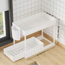 Multi-Tier Stackable Storage Rack, Shelving Unit With Sliding Storage Trays - Multicolor - View 6