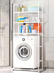 1pc Bathroom Toilet/Washing Machine Storage Shelf, Floor-To-Ceiling Detachable Upgraded Storage Shelf, Improve Bathroom/Toilet/Balcony/Laundry Room Storage Space, Maximum Load 20kg Home Bathroom Decor Bathroom Organizer Summer