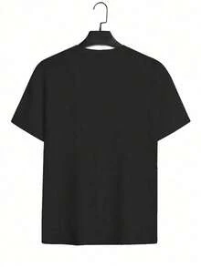 Camiseta de la serie "Dark" Camiseta de hombre de moda coreana para fanáticos del deporte, ropa estética, camisetas negras lisas para hombres - Negro - Ver 5