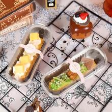 10pcs/50pcs/100pcs, Tin Box, With Lid, Bread Baking Tray, Air Fryer, Oven-Specific, Disposable Rectangular Aluminum Foil Baking Tray Container, Cupcake Container Packaging, Cheesecake Cream Pudding Small Bowl