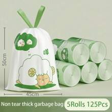 Bolsas de basura con cordón lindo, a prueba de rasgaduras, gruesas y extra gruesas para uso doméstico, sala de estar y cocina, bolsas de limpieza grandes