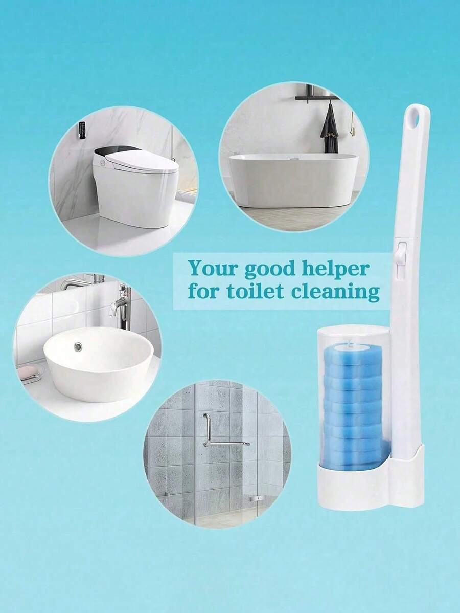 Disposable Toilet Cleaning System Kit, Caddy & 12 Refill Disinfecting
