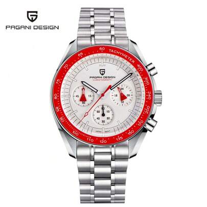 PAGANI DESIGN 1701 Moon Men's Chronograph Quartz Watches Japan VK63 Sapphire Glass Stianless Steel 100M Waterproof Men Watch PD-1701