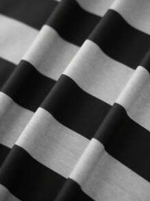 Women's Summer Casual Striped Tops Short Sleeve Round Neck Loose Fit Streetwear T-Shirt