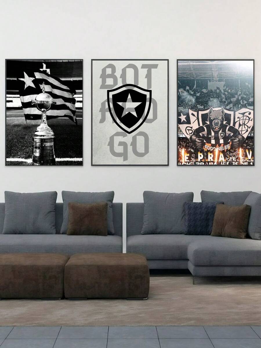 Kit 3 Decorative Plates/Frames Botafogo Football Libertadores Champion - Không có khung - Xem 1