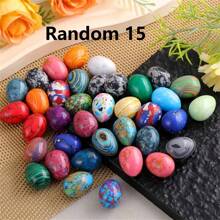 5/15/30pcs Assorted Natural Polished Stone Eggs - Bulk Gemstones For Easter Decor And Home Accessories - Vibrant Colors, Unique Shapes And Smooth Texture - Multicolor - View 15