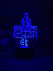 1pc 3D Colorful Creative Touch Soccer Player 10# Lamp, USB Port, Atmosphere Light, Home Decor, Holiday Gift For Soccer Fans