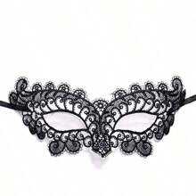 1 Set White Lace Sexy Bell, Black Lace Cat Ear Headband, White Lace Gloves, Necklace - Cat Princess Costume Prom - Black - View 4