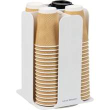 Mind Reader Lid Carousel, Countertop Org Coffee Bar, Beverage Cup Holder, Plastic, L X 7.75" W X 11.5" H, 7.75 X 12 X 7.75, Black - 白色 - 查看 1