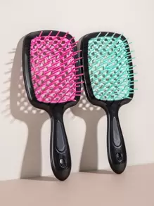 2 Buah Sisir Jaring Berlubang Persegi, Sisir Penata dan Perawatan Rambut, Cocok untuk Menciptakan Gaya Rambut Mengembang dan Digunakan Baik untuk Perawatan Rambut Kering Maupun Basah. - MultiWarna - View 3