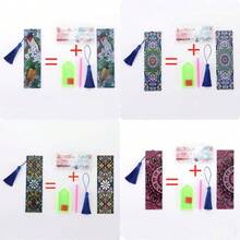 1set Diamond Art Bookmark Kit, 5D Flower & Birds Pattern Diamond Painting Bookmark For Books, Beautiful And Practical For Marking Reading Progress - Multicolor - View 4