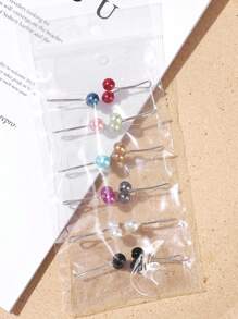 12件/套（颜色随机）穆斯林头巾珍珠发夹和发卡