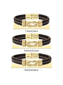 1PC Father's Day Exclusive Golden Knot Bracelet Gift For Dad, Exuding Sophistication And Style, Elegant Gift For Son Back-To-School Season - Gold - View 2