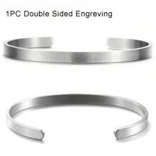 Vòng tay hở bằng thép không gỉ khắc tùy chỉnh, lớp hoàn thiện mờ 5mm, được cá nhân hóa với tọa độ, tên, văn bản, ngày, trang sức thời trang Unisex, quà tặng ngày lễ/sinh nhật, vàng, phong cách, đầy màu sắc, cổ điển, đơn giản, Unisex, giản dị, dễ thương, tùy chỉnh, cá nhân hóa, độc đáo, quà tặng lý tưởng cho anh ấy, quà tặng lý tưởng cho cô ấy, cô ấy, bạn trai, bạn gái, bố, mẹ, gia đình, bạn bè, kỷ niệm, sinh nhật, tốt nghiệp, vũ hội, tiệc tùng - Cá nhân hóa - Xem 7
