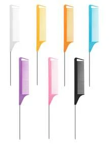 3 pièces Peigne professionnel à queue pointue, peigne à queue de rat en acier inoxydable anti-statique, peignes pour tresses, peignes à dents fines, peignes à queue pour mèches, peignes multifonctionnels pour cheveux normaux - couleur bonbon attrayante, peignes à cheveux parfaits pour les salons de coiffure et un usage domestique