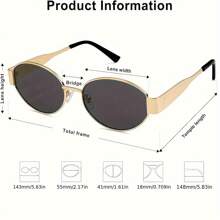 2 peças Óculos de Moda Feminina com Lentes PC em Formato Oval - Estilo Y2K, Adequado para Praia, Férias e Uso Casual, Verão, Praia, Ao Ar Livre, Viagem