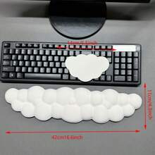 Keyboard Wrist Rest + Cup Holder, Extended Wrist Rest With Non-Slip Base, Ergonomic Memory Foam Gel PU Bottom Pad To Relieve Typing Pain, Suitable For Office, Gaming, Home Computer Use - Same Style, Multiple Colors - View 5