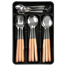 1 Pc Silverware Drawer Organizer, Small Drawer Kitchen Utensil Storage Box, Fork Spoon Cutlery & Tableware Organizer Tray, Japanese Style Cabinet Organizer With Separated Compartments For Chopsticks Knives & Forks, Back To School Supplies - Multicolor - View 2
