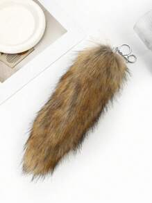 全新时尚仿狐狸尾巴包饰，1 件各式蓬松仿毛流苏钥匙扣，手提包吊坠配件，适合日常使用，送给朋友的绝佳礼物 - 彩色 - 查看 10